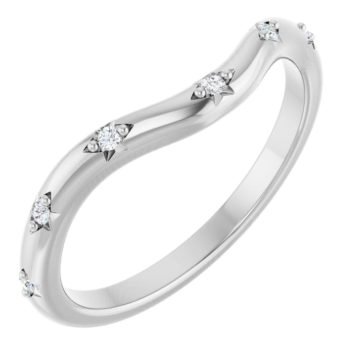 14K Celestial Diamond Contour Band