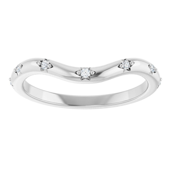 14K Celestial Diamond Contour Band