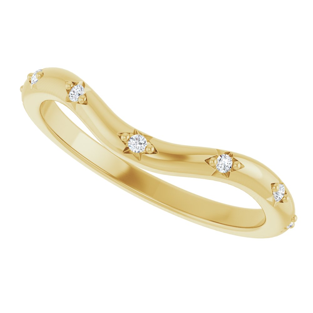 14K Celestial Diamond Contour Band