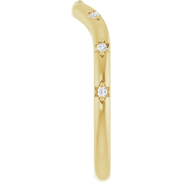 14K Celestial Diamond Contour Band