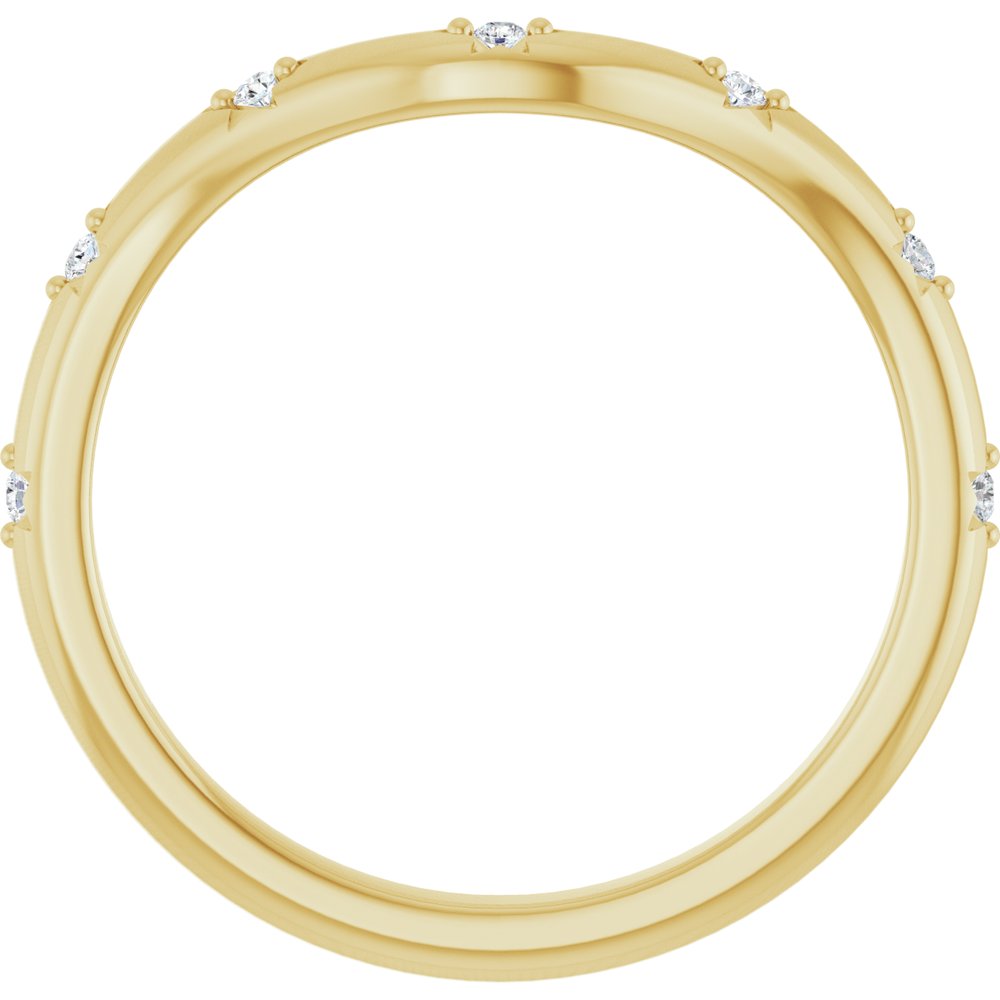 14K Celestial Diamond Contour Band