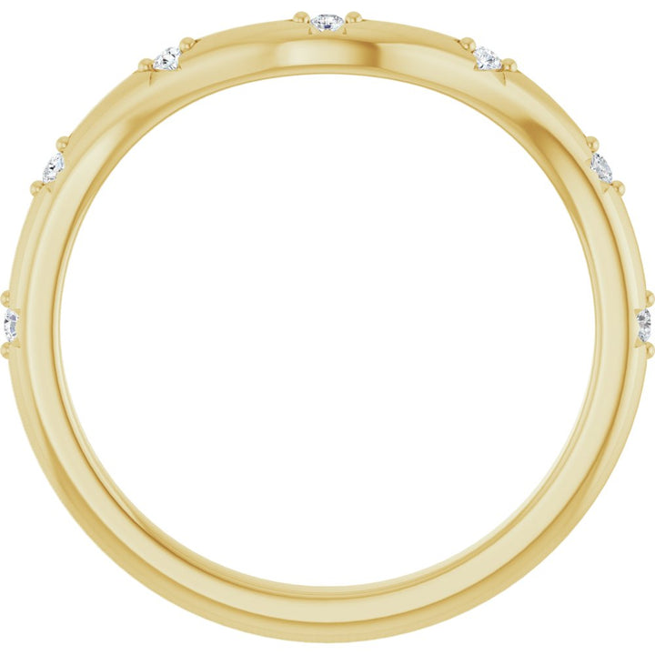 14K Celestial Diamond Contour Band