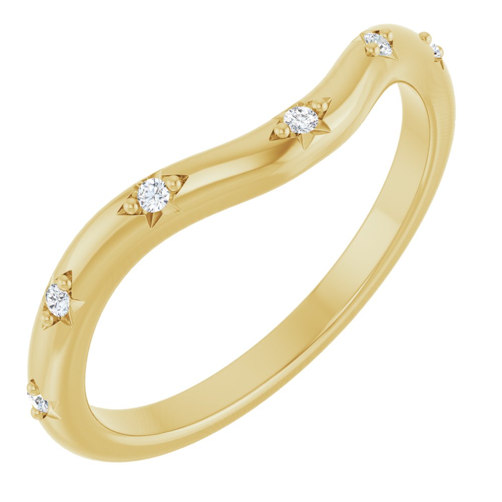 14K Celestial Diamond Contour Band