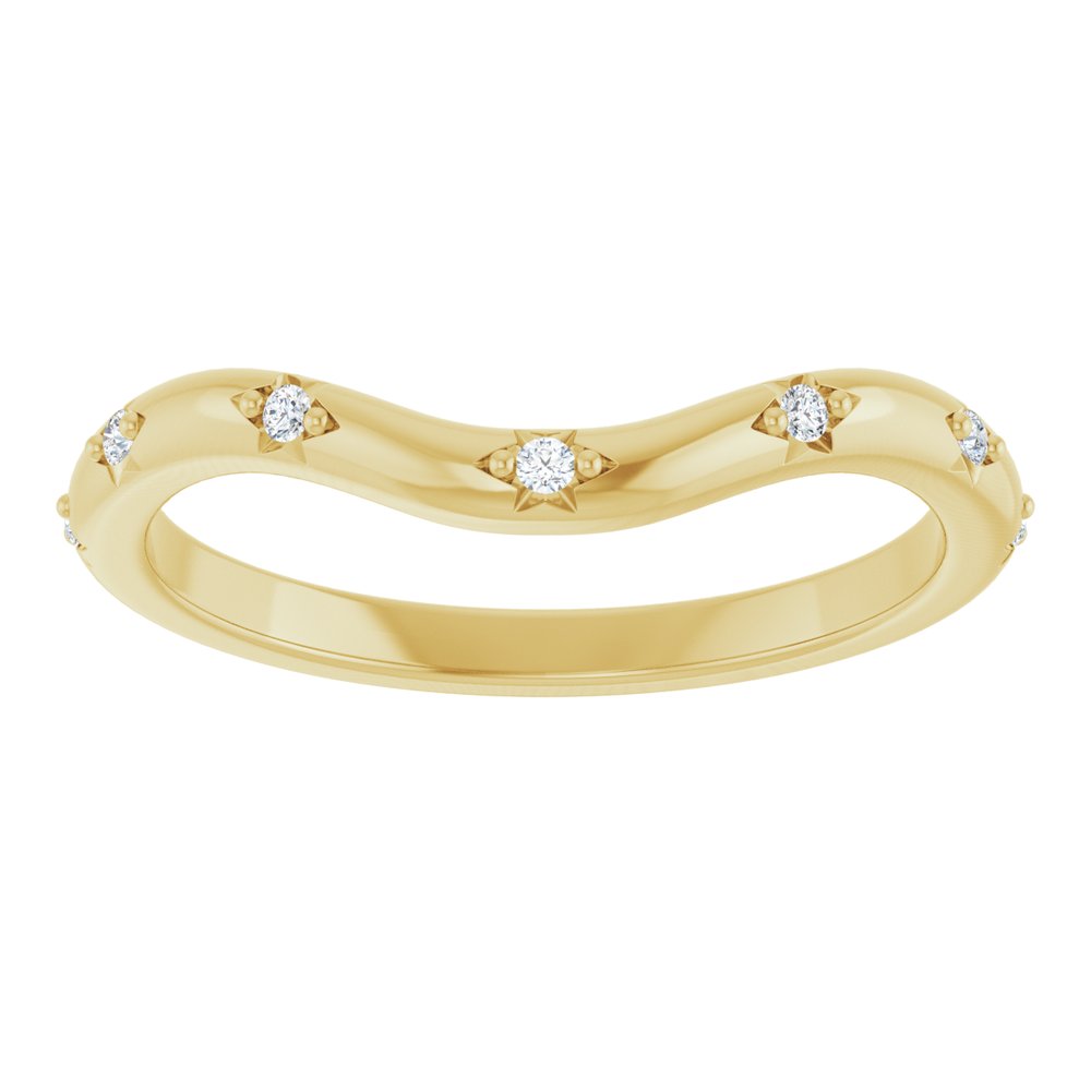 14K Celestial Diamond Contour Band