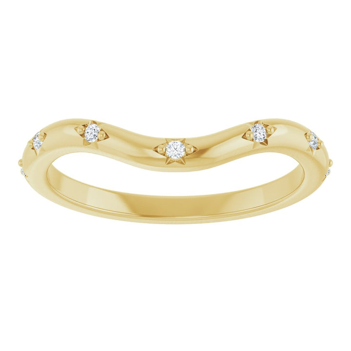 14K Celestial Diamond Contour Band