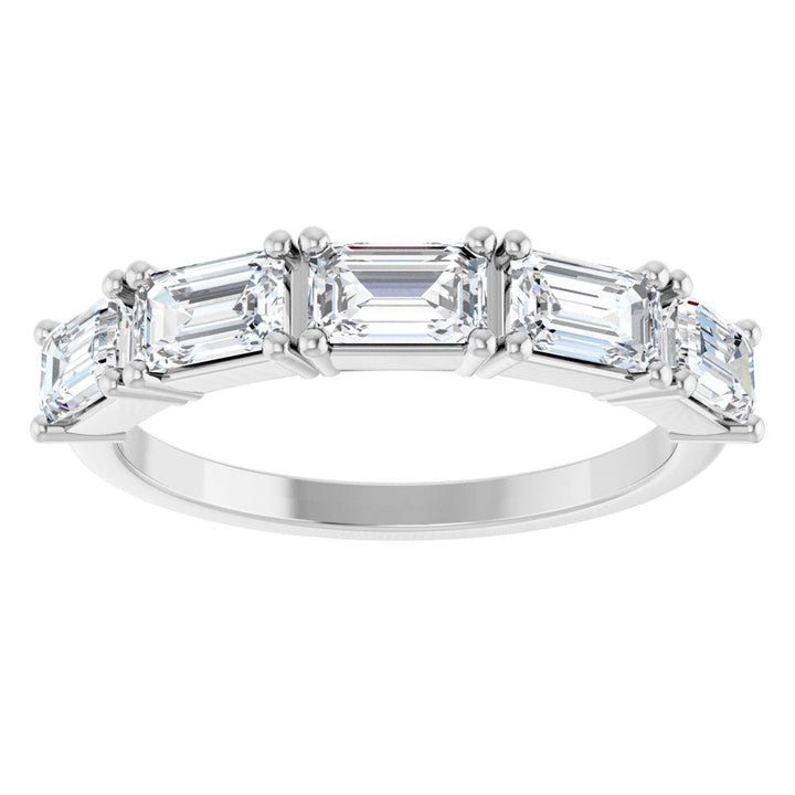 14K East West Emerald-Cut Diamond Anniversary Band