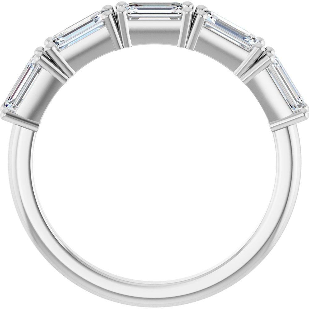 14K East West Emerald-Cut Diamond Anniversary Band