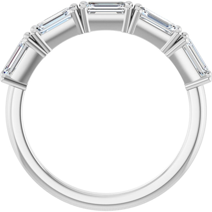14K East West Emerald-Cut Diamond Anniversary Band