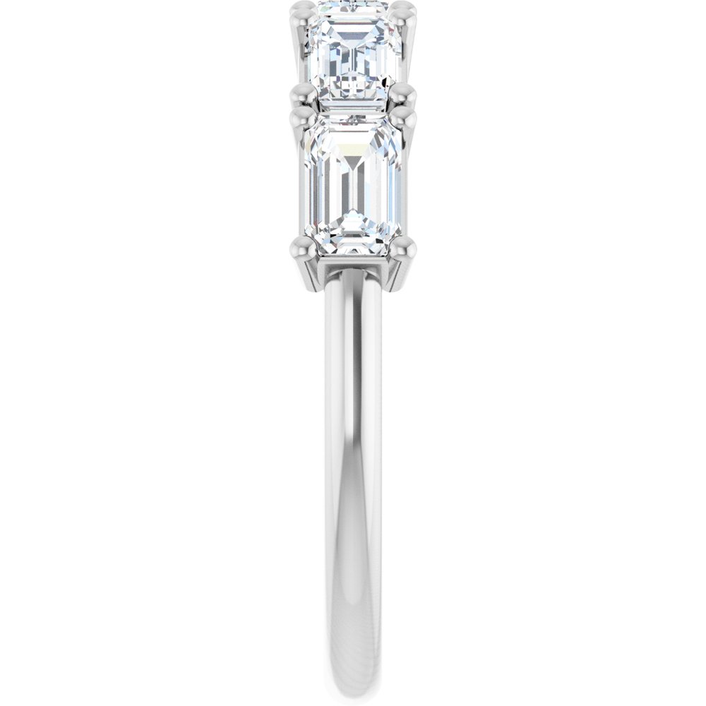 14K East West Emerald-Cut Diamond Anniversary Band