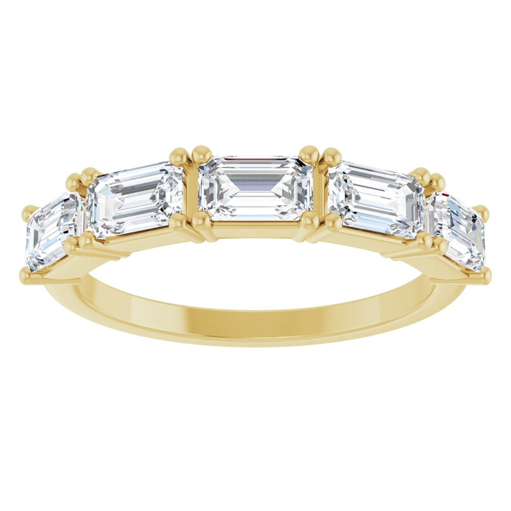 14K East West Emerald-Cut Diamond Anniversary Band
