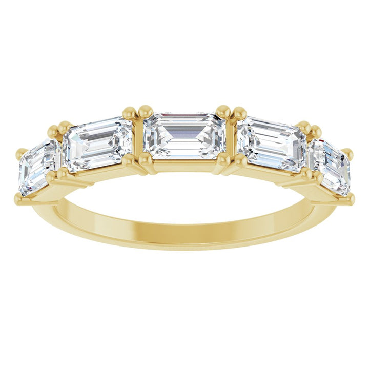 14K East West Emerald-Cut Diamond Anniversary Band