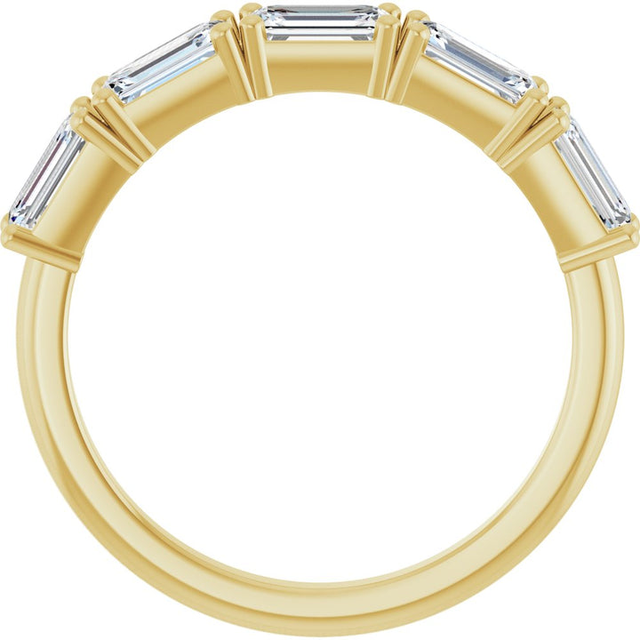 14K East West Emerald-Cut Diamond Anniversary Band