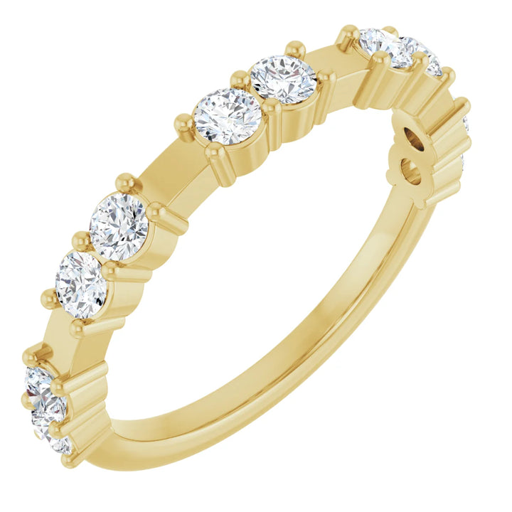 14K Double Diamond Spaced Band