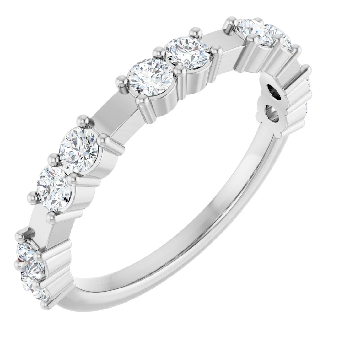 14K Double Diamond Spaced Band