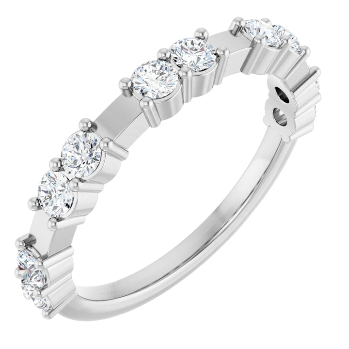 14K Double Diamond Spaced Band