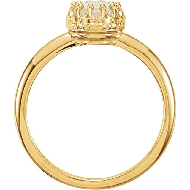14K Natural Opal Crown Ring