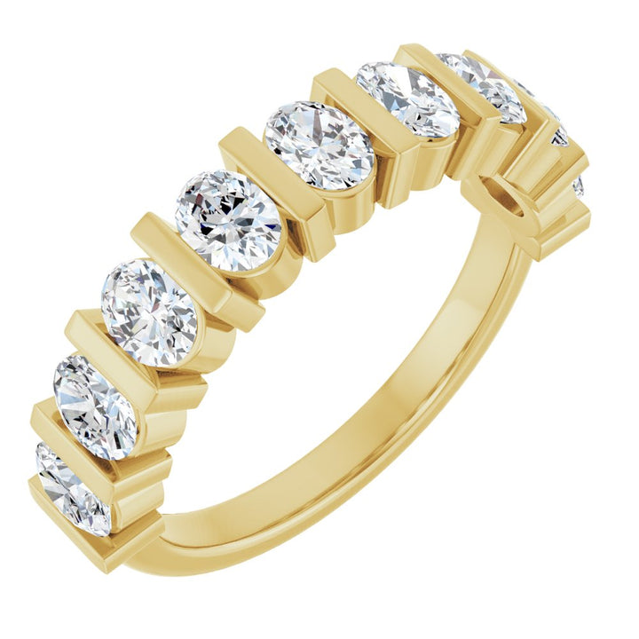 14K 1 3/8 CTW Oval Lab Grown Diamond Anniversary Band-Embark Fine Jewelry