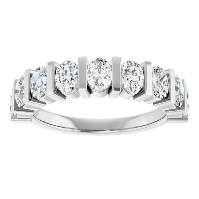 14K 1 3/8 CTW Oval Lab Grown Diamond Anniversary Band-Embark Fine Jewelry