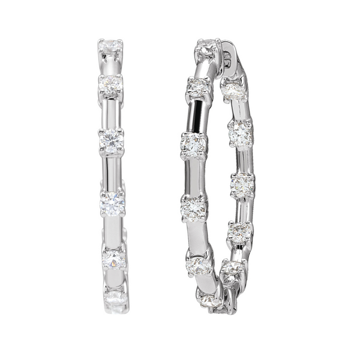 14K 1 CTW Lab Grown Diamond Inside-Outside Hoops