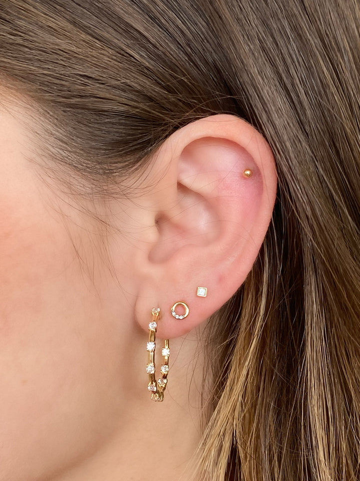 14K 1 CTW Lab Grown Diamond Inside-Outside Hoops