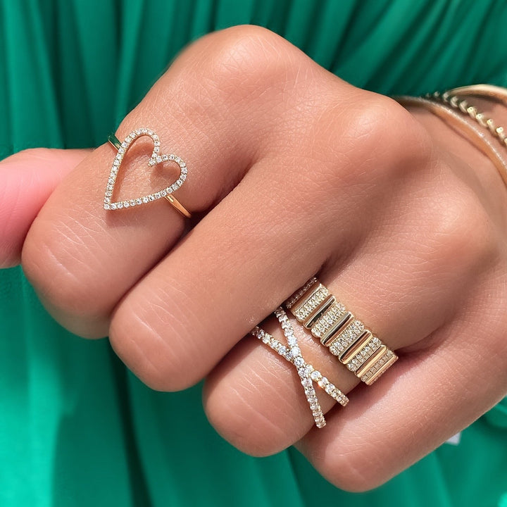 14K 1/2 CTW Diamond Criss-Cross Ring