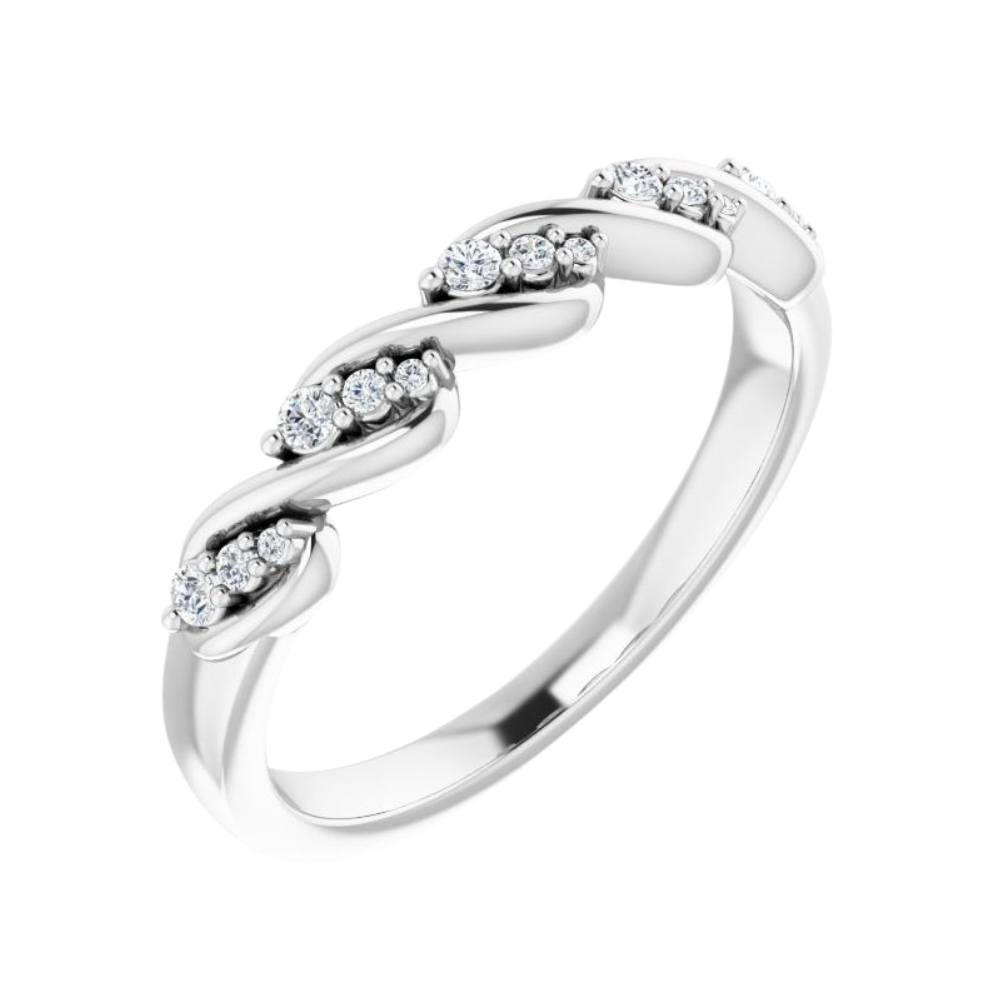 14K 1/10 CTW Natural Diamond Twist Ring