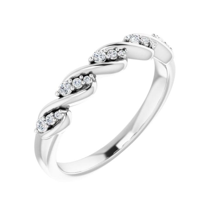 14K 1/10 CTW Natural Diamond Twist Ring