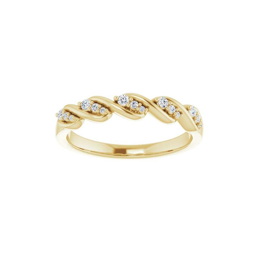 14K 1/10 CTW Natural Diamond Twist Ring