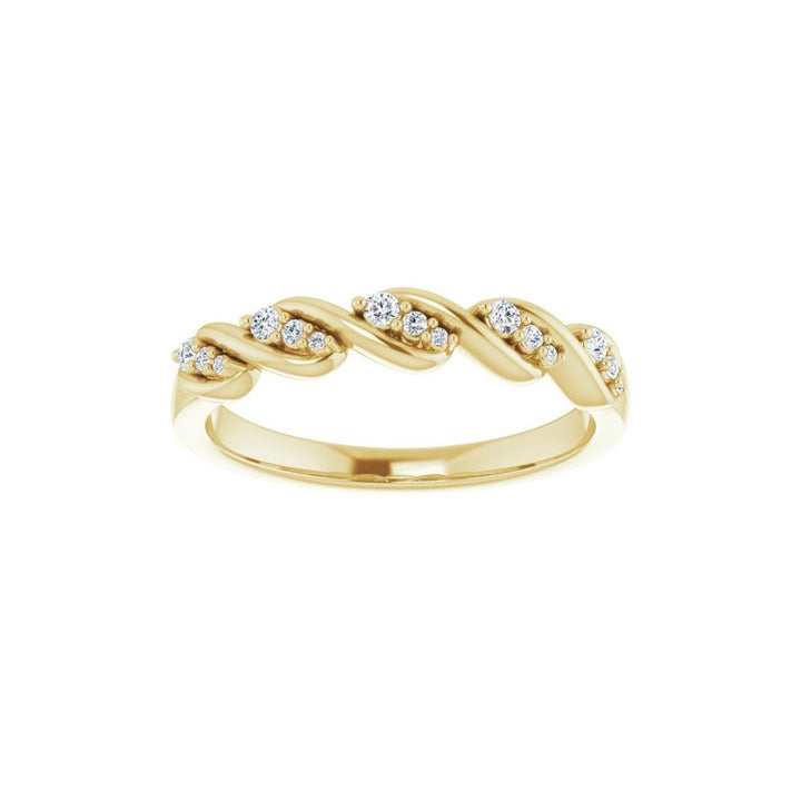 14K 1/10 CTW Natural Diamond Twist Ring