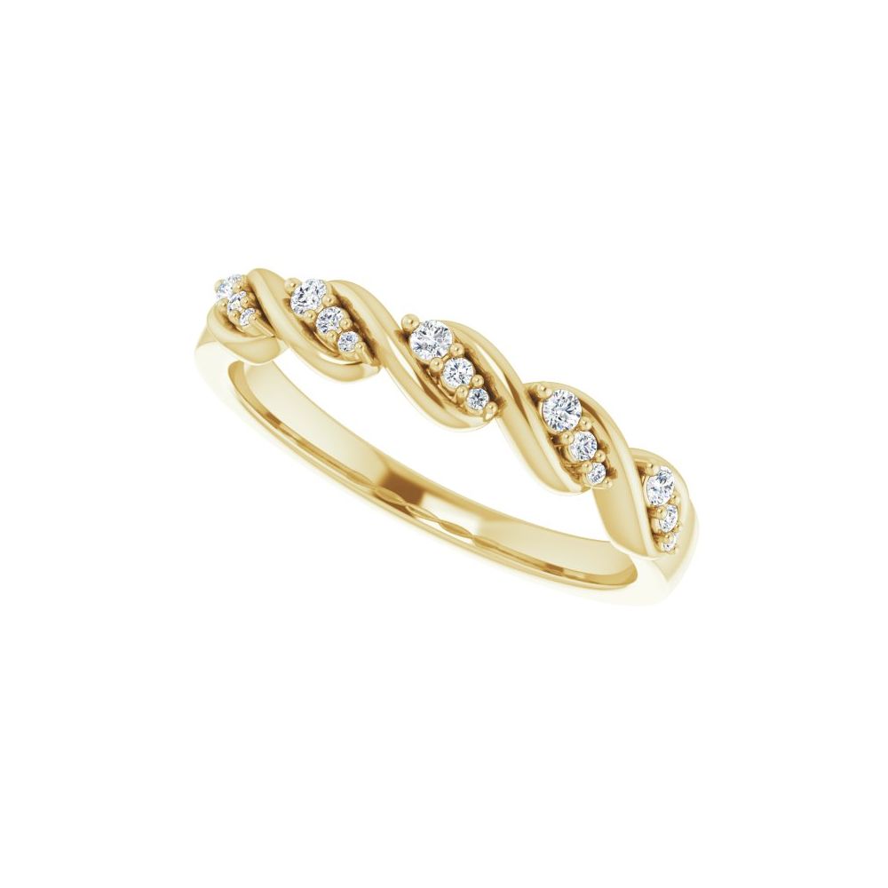14K 1/10 CTW Natural Diamond Twist Ring
