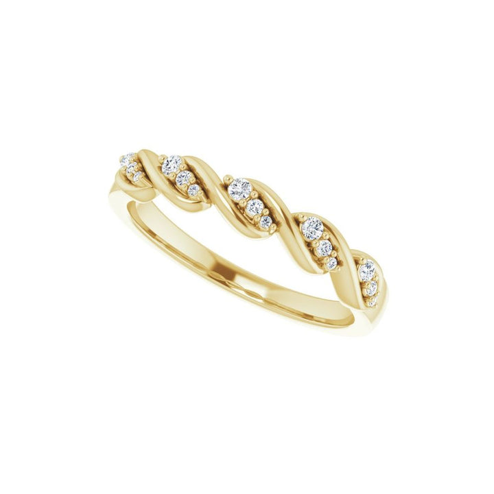 14K 1/10 CTW Natural Diamond Twist Ring