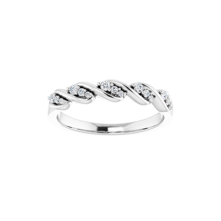 14K 1/10 CTW Natural Diamond Twist Ring