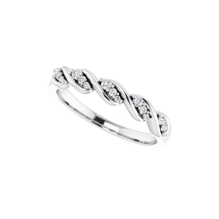 14K 1/10 CTW Natural Diamond Twist Ring