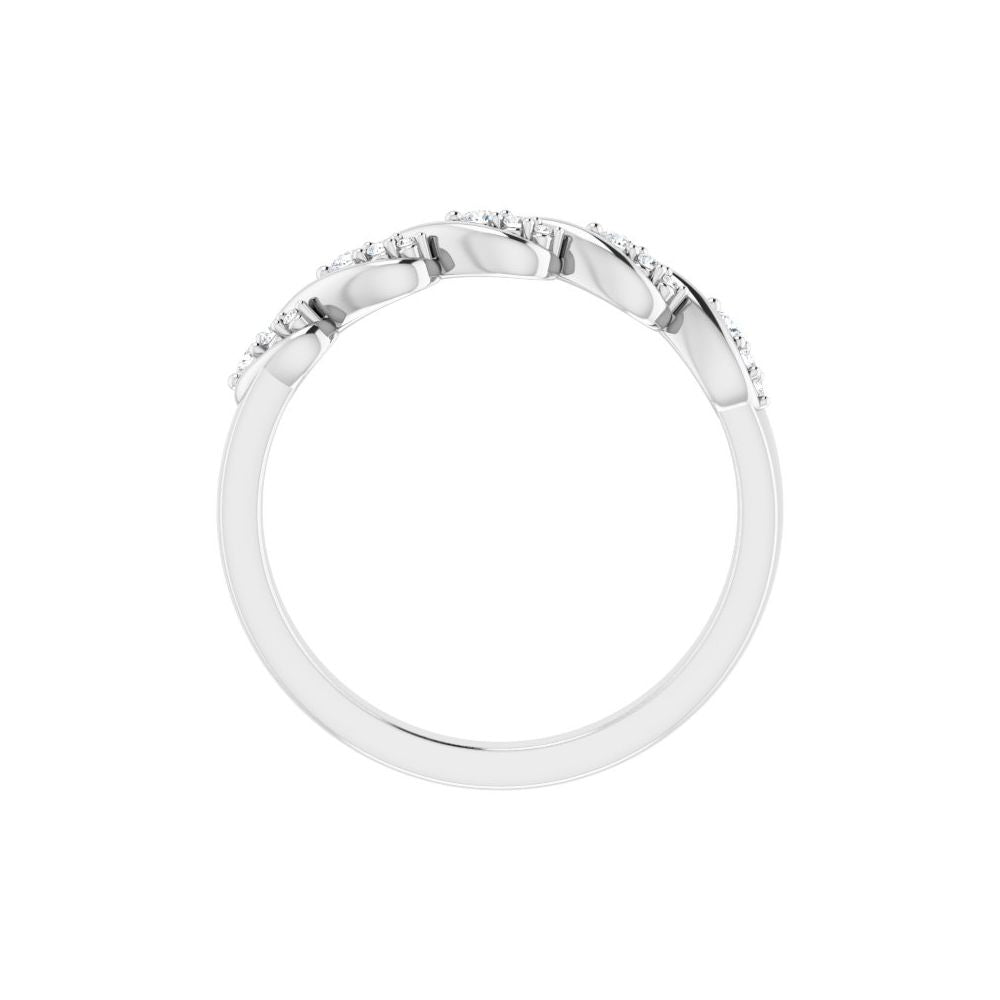 14K 1/10 CTW Natural Diamond Twist Ring