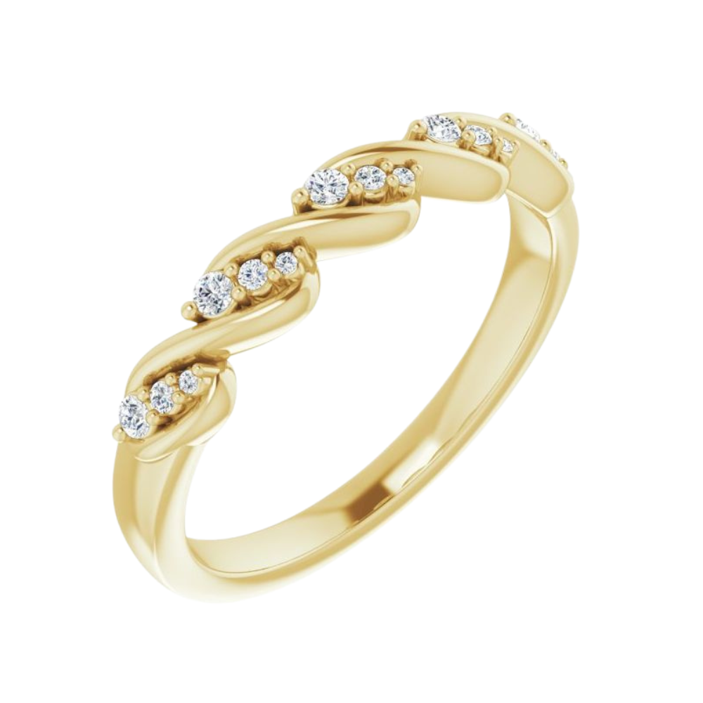14K 1/10 CTW Natural Diamond Twist Ring