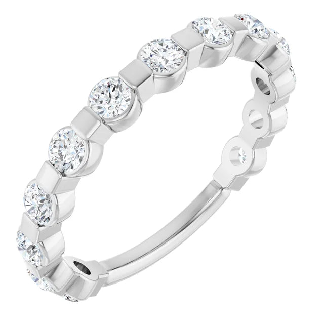 14K 1/2 CTW Diamond Bar-Set Anniversary Band