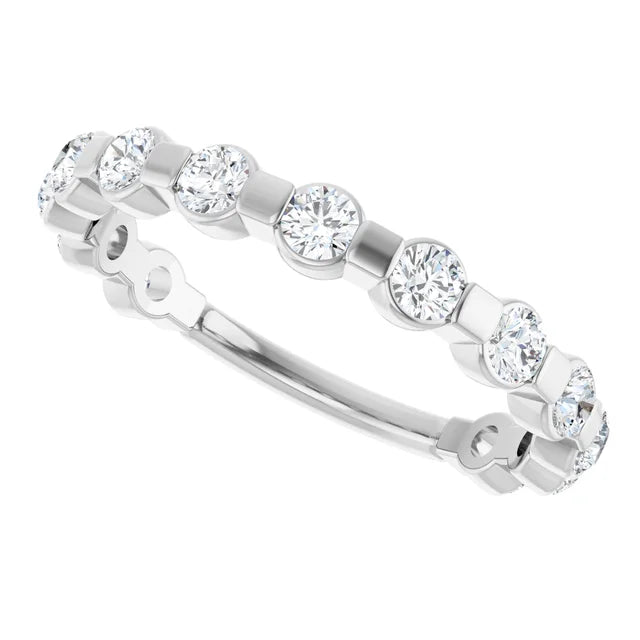 14K 1/2 CTW Diamond Bar-Set Anniversary Band