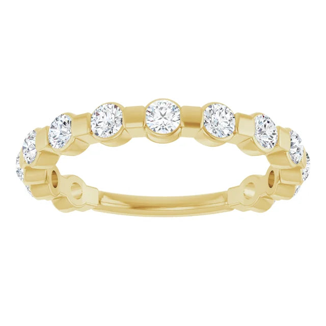 14K 1/2 CTW Diamond Bar-Set Anniversary Band