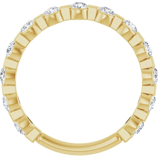 14K 1/2 CTW Diamond Bar-Set Anniversary Band