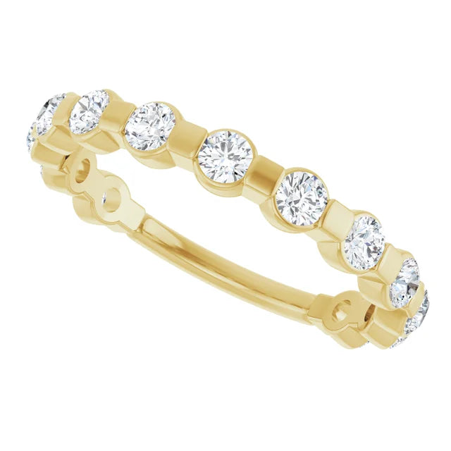 14K 1/2 CTW Diamond Bar-Set Anniversary Band