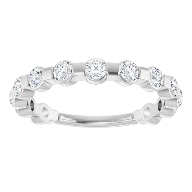 14K 1/2 CTW Diamond Bar-Set Anniversary Band