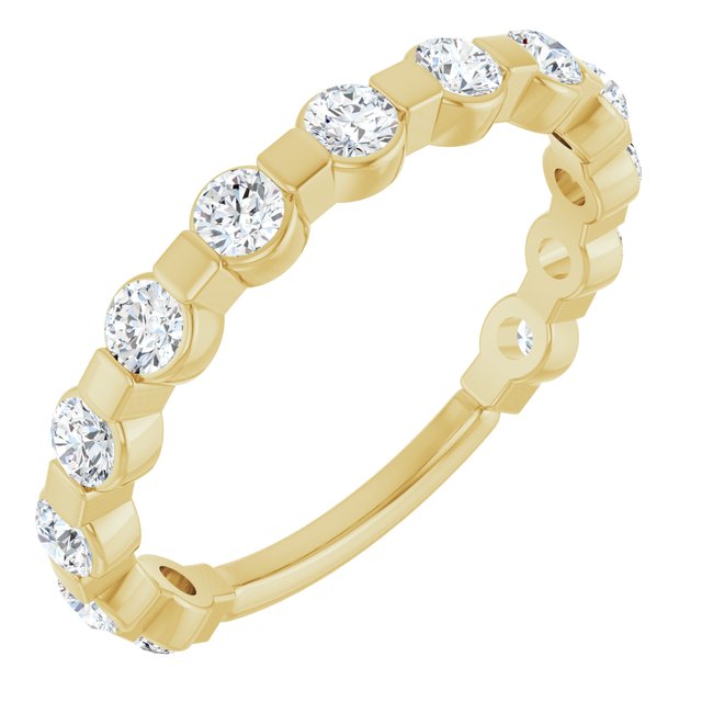 14K 1/2 CTW Diamond Bar-Set Anniversary Band