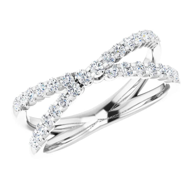 14K 1/2 CTW Diamond Criss-Cross Ring