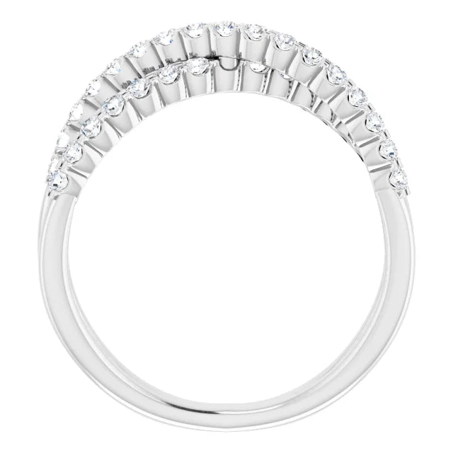 14K 1/2 CTW Diamond Criss-Cross Ring
