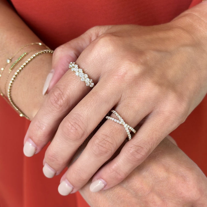 14K 1/2 CTW Diamond Criss-Cross Ring