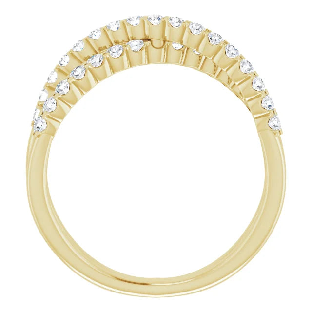 14K 1/2 CTW Diamond Criss-Cross Ring