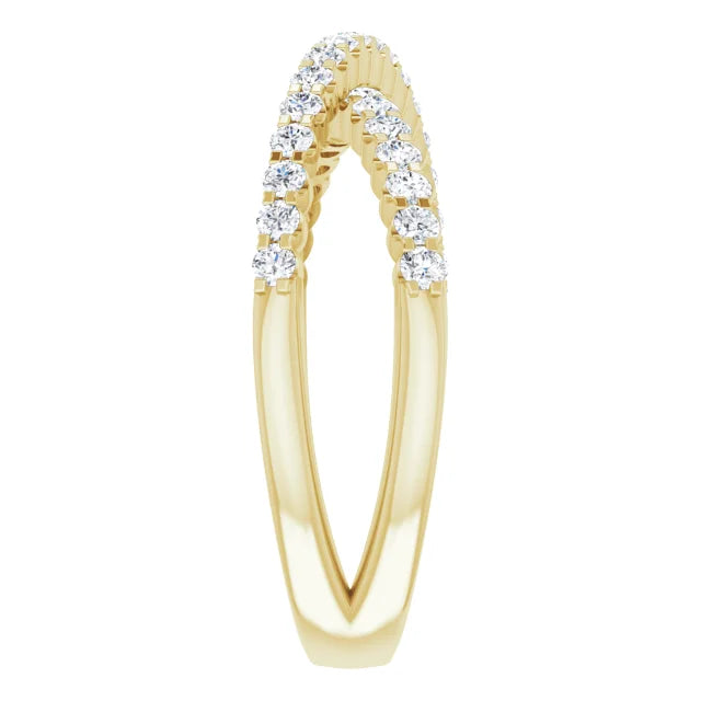 14K 1/2 CTW Diamond Criss-Cross Ring