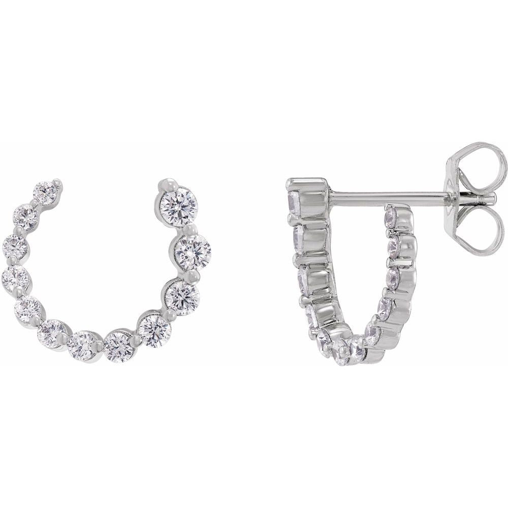 14K 1/2 CTW Lab Grown Diamond Front-Back Earrings