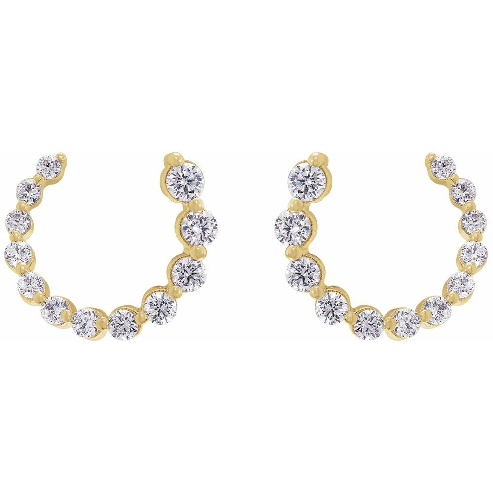 14K 1/2 CTW Lab Grown Diamond Front-Back Earrings