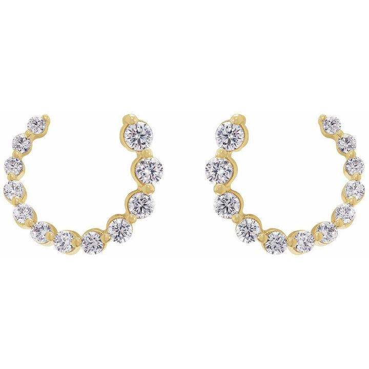 14K 1/2 CTW Lab Grown Diamond Front-Back Earrings